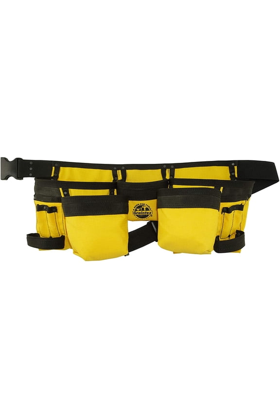 CD2157 11-Pocket Finisher Tool Apron Yellow Color Rip-stop Canvas for Constructors, Electricians, Plumbers, Handymen