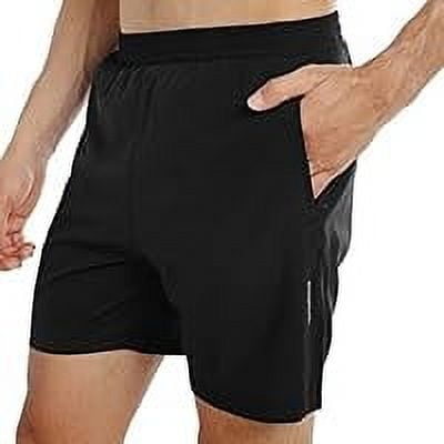 GRAMVAL Running Shorts 6" Quick Dry Gym Athletic Workout Shorts for Men with Pockets Black