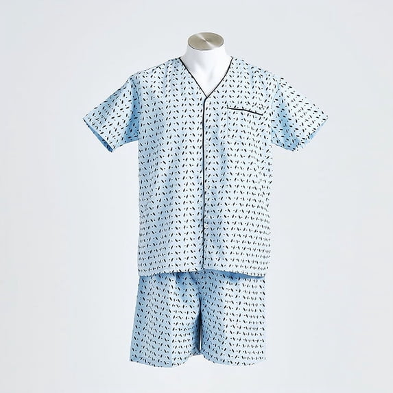 GRANA Men's Short Sleeve & Short Pant Solid Pajama Set