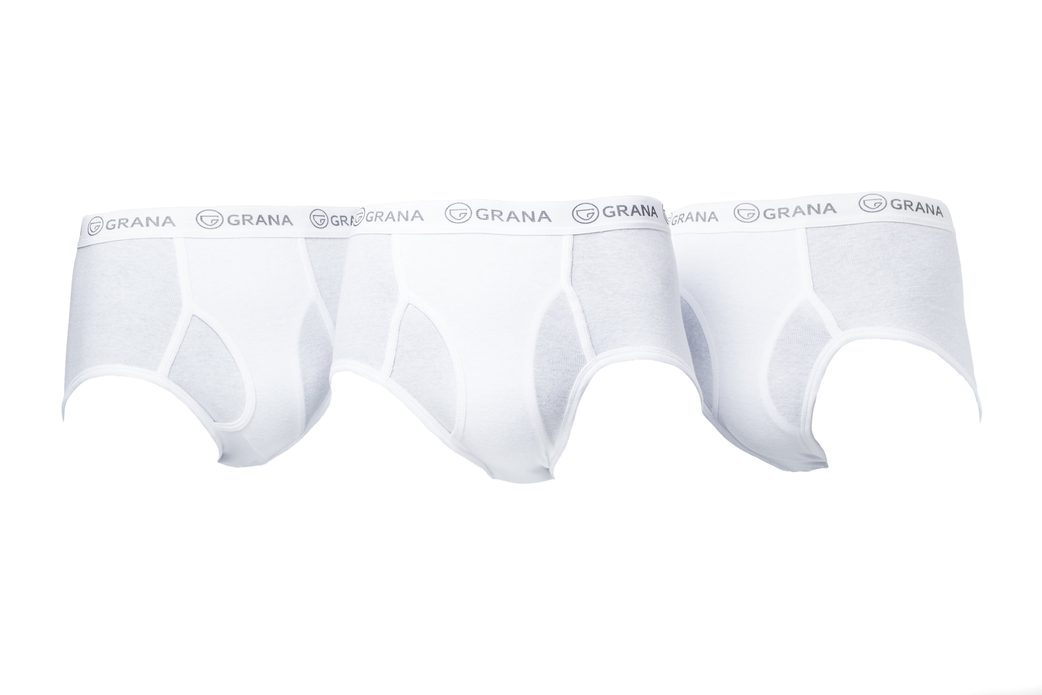 GRANA Men's White Cotton Classic Briefs, 3 Pack