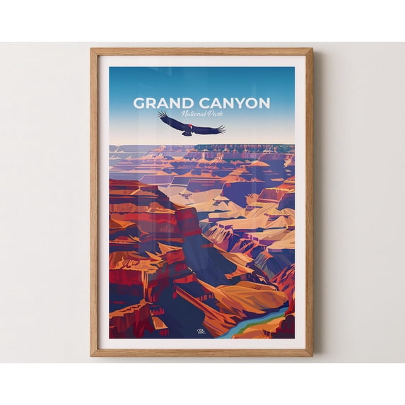 GRAND CANYON Poster, Grand Canyon Travel Poster, Grand Canyon Art Print, Grand Canyon Wall Art, National Park Poster, Gift for travelers, 24x36 UNFRAMED