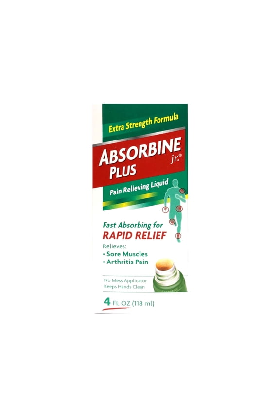 JR. Extra Strength Pain Relieving Liquid, for Muscle, Joints, Arthritis Pain, with No-Mess Applicator, 4 Oz (Pack of 3)