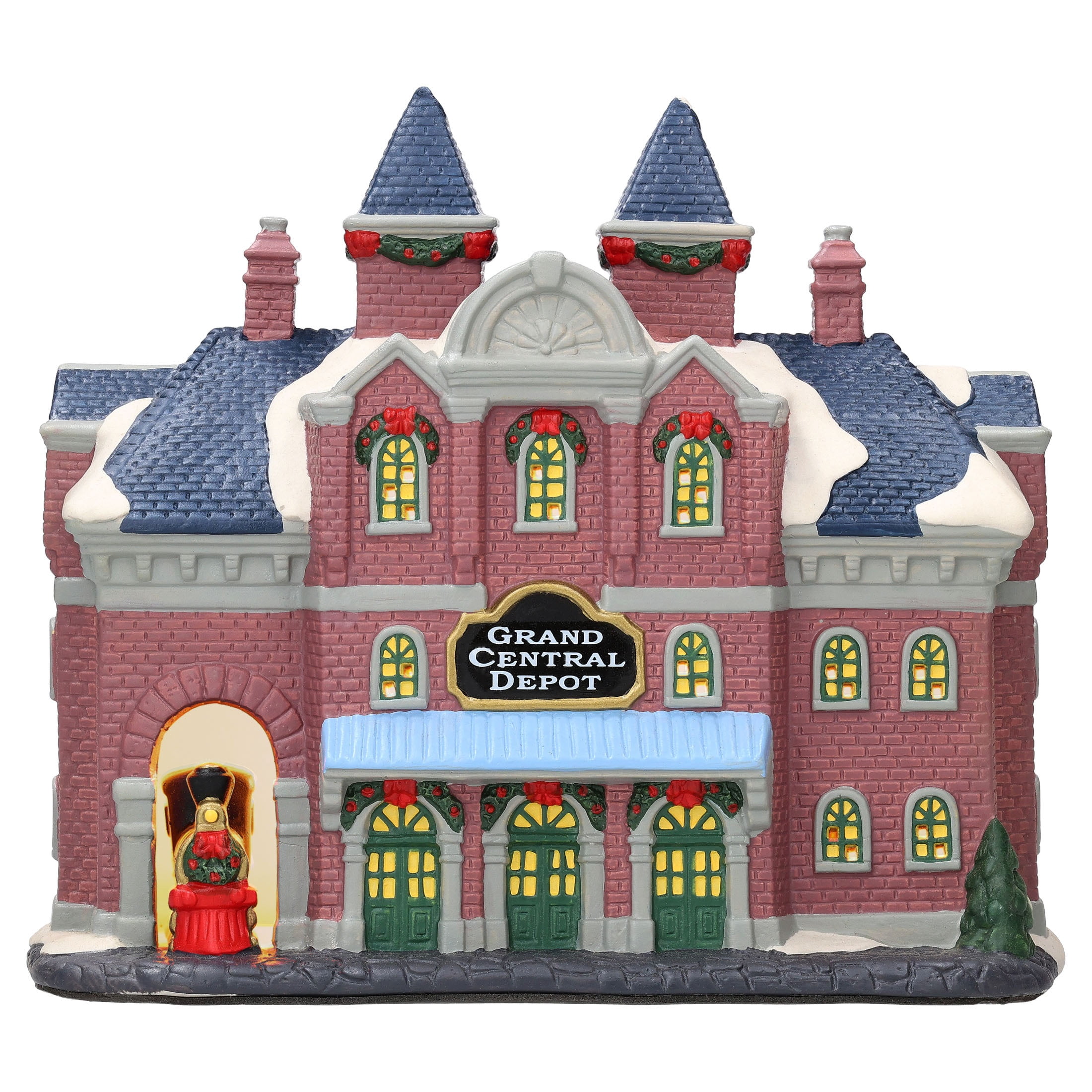 Light-Up Grand Central Depot Christmas Village Building, Multicolor, 8", by Holiday Time
