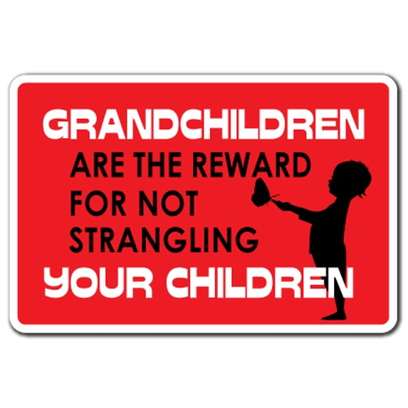 GRANDCHILDREN Aluminum Sign grandpa grandad grandmother nana grandma kids | Indoor/Outdoor | 18" Tall