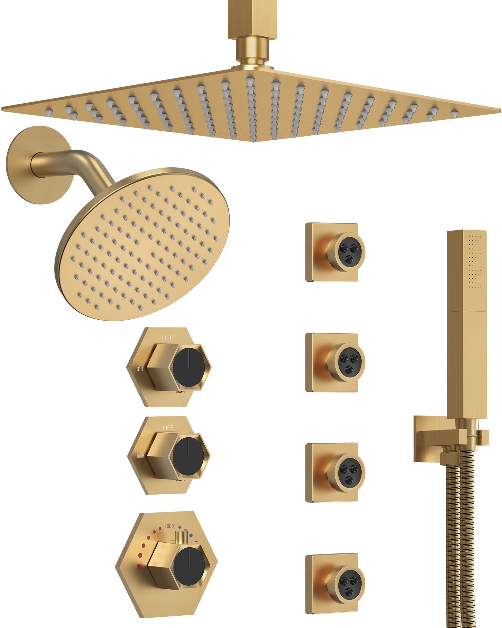 GRANDJOY Shower Faucet Set, 12