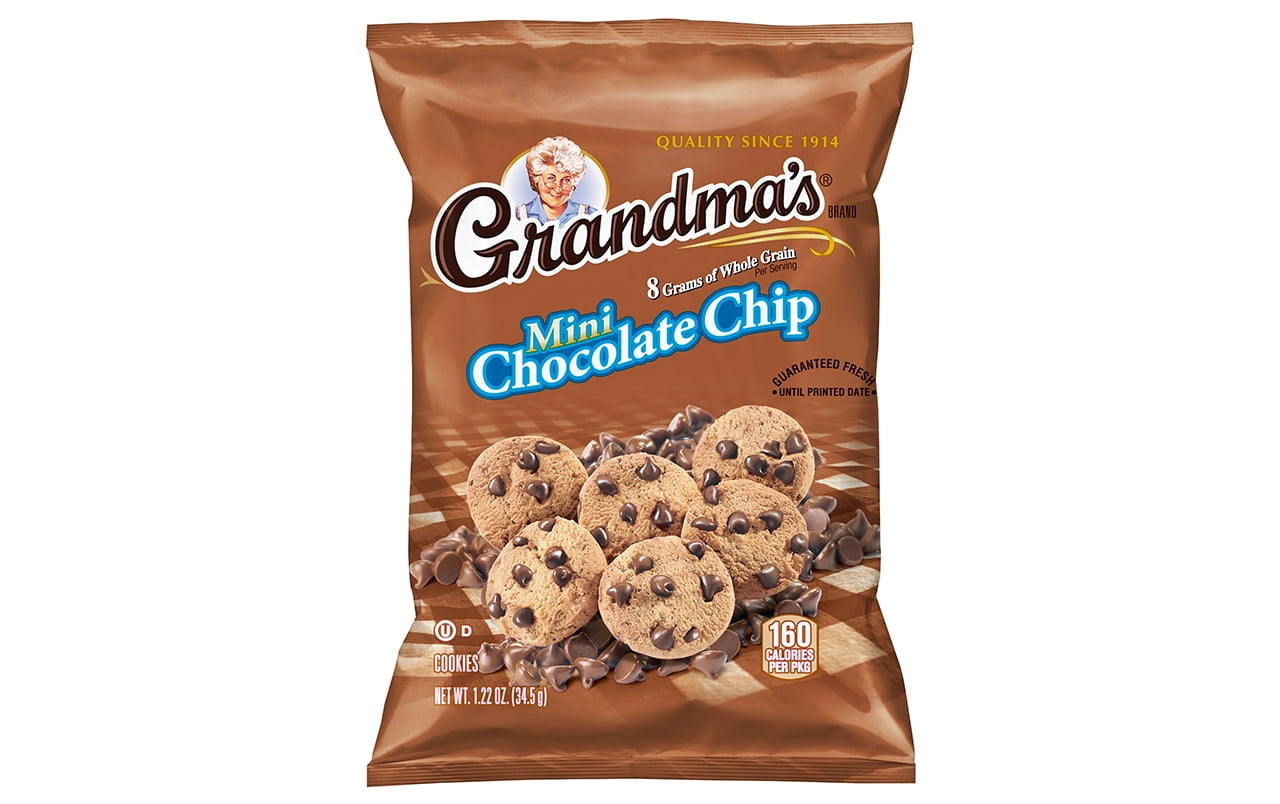 GRANDMA'S Mini Chocolate Chip Cookies, 1.22 oz, 80 Count