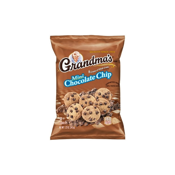 GRANDMA'S Mini Chocolate Chip Cookies, 1.22 oz, 80 Count