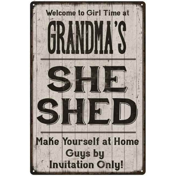 GRANDMA'S She Shed Sign Lady Cave Sign Gift 16 x 24 Matte Finish Metal 116240082003