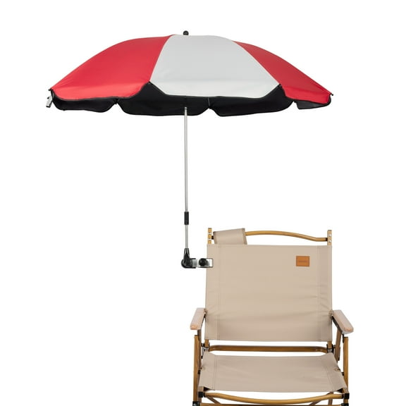 GRANDMEI 46 inches Red Solid Print Round Chair Umbrella, UV Protection