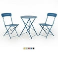 thumbnail image 1 of GRANDPATIO 3-Piece Foldable Bistro Set with Round Table, All-Weather Steel Frame, No Assembly, Multi-Color Outdoor Patio Furniture for Garden/Beach, Peacock Blue, 1 of 6