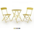 thumbnail image 1 of GRANDPATIO 3-Piece Foldable Bistro Set with Round Table - All-Weather Steel Frame, No Assembly, Multi-Color Outdoor Patio Furniture for Garden/Beach, Yellow, 1 of 8