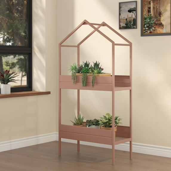 GRANDPATIO 3-Tier Steel Plant Stand, 29.5'' X 13.75'' X 59'', Terracotta
