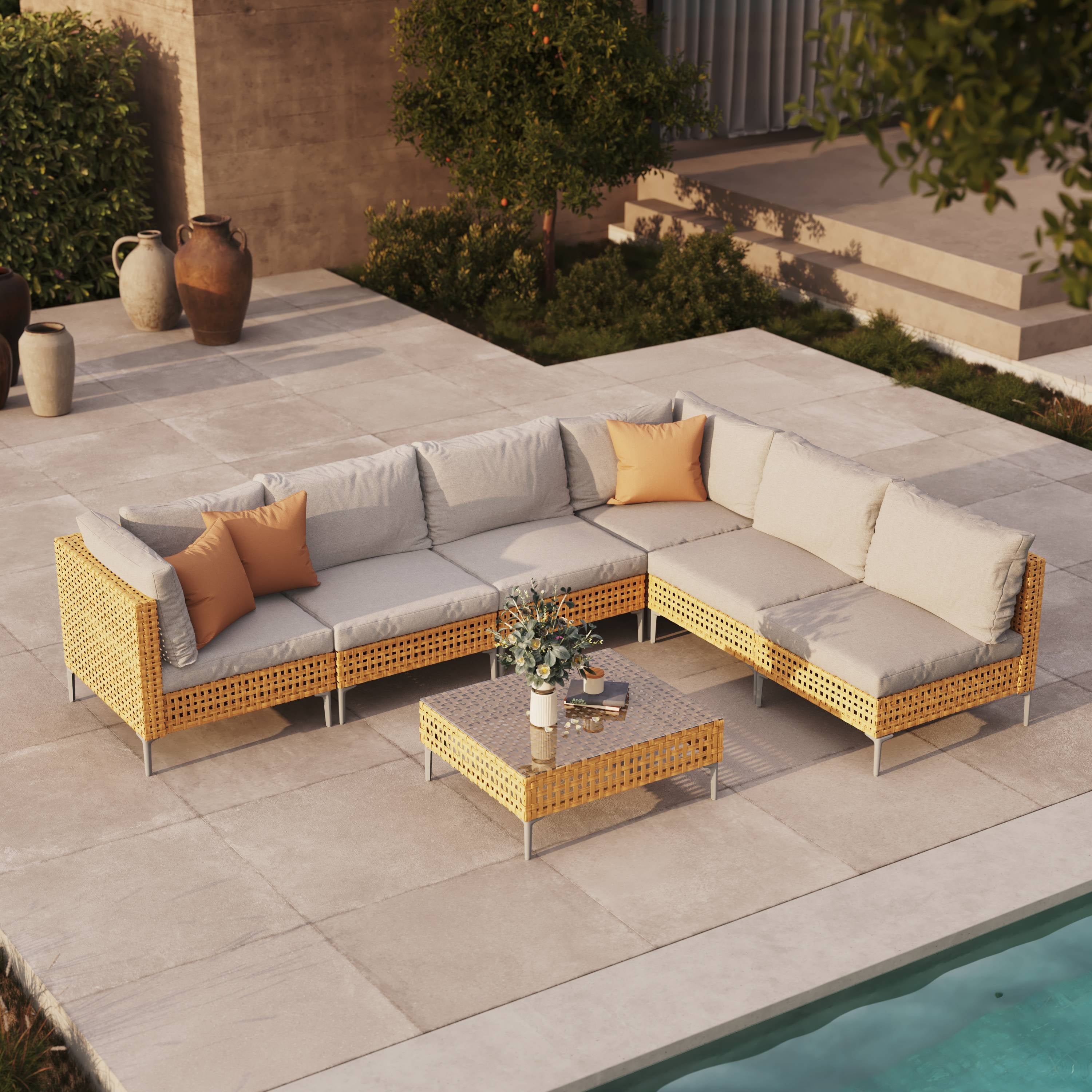 GRANDPATIO Bursa 7-Piece Powdercoated Steel Outdoor Conversation