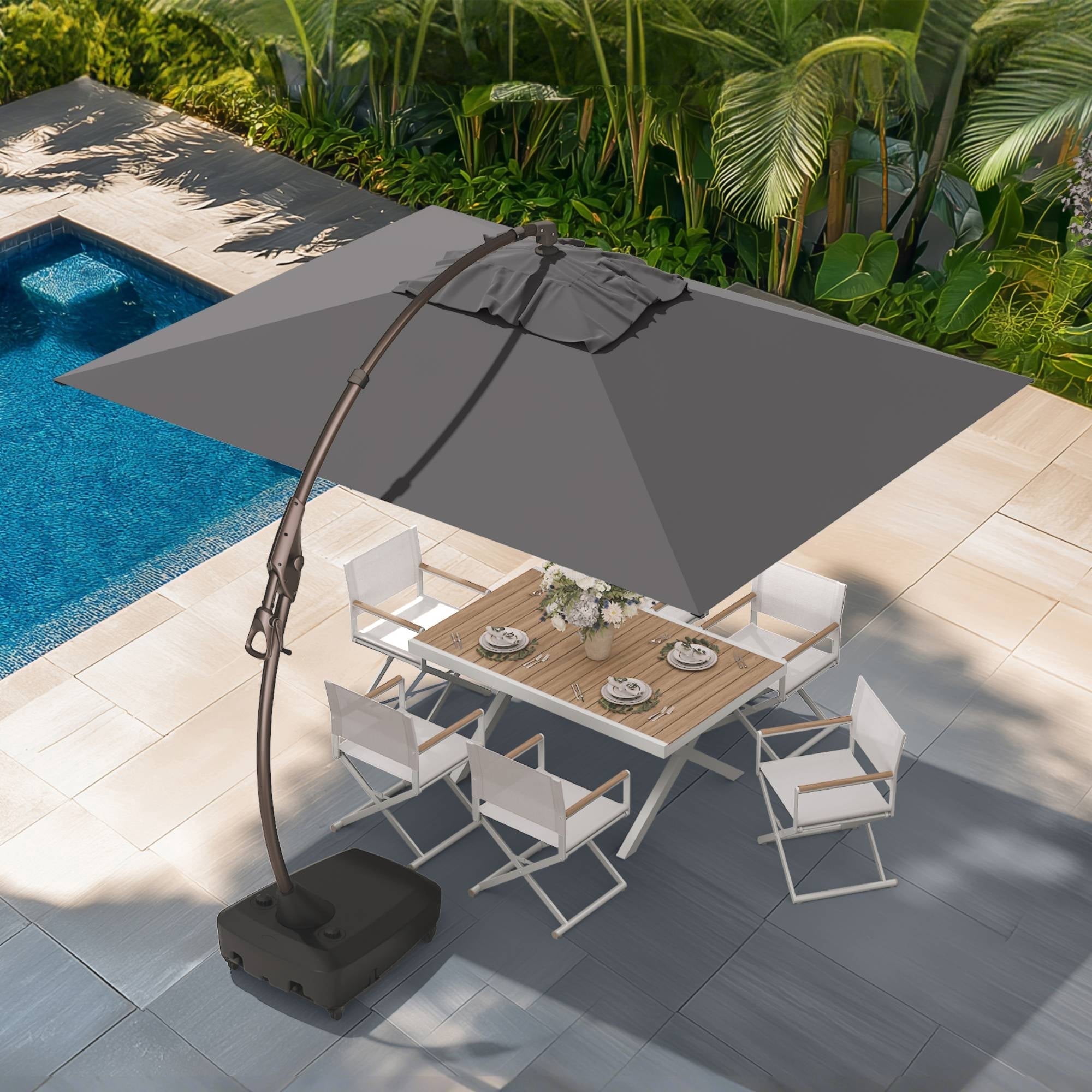 GRANDPATIO Patio Umbrellas 9x12 FT Rectangular Offset Umbrella, Large ...