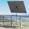 thumbnail image 1 of GRANDPATIO Outdoor 6x4 Ft Rectangular Balcony Umbrella, 360°Tilt & Rotation Flat Umbrella Shade, Gray, 1 of 8