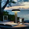 thumbnail image 1 of GRANDPATIO Solar Steel Mushroom-shaped Table Lamp with USB Port and Multi-Mode Lighting, Black, 1 of 7