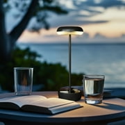 GRANDPATIO Outdoor Solar Steel Table Lamp with Type C Charging and Multi-Mode Lighting, Black