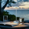 thumbnail image 1 of GRANDPATIO Outdoor Solar Steel Table Lamp with USB Port and Multi-Mode Lighting, Blue, 1 of 6