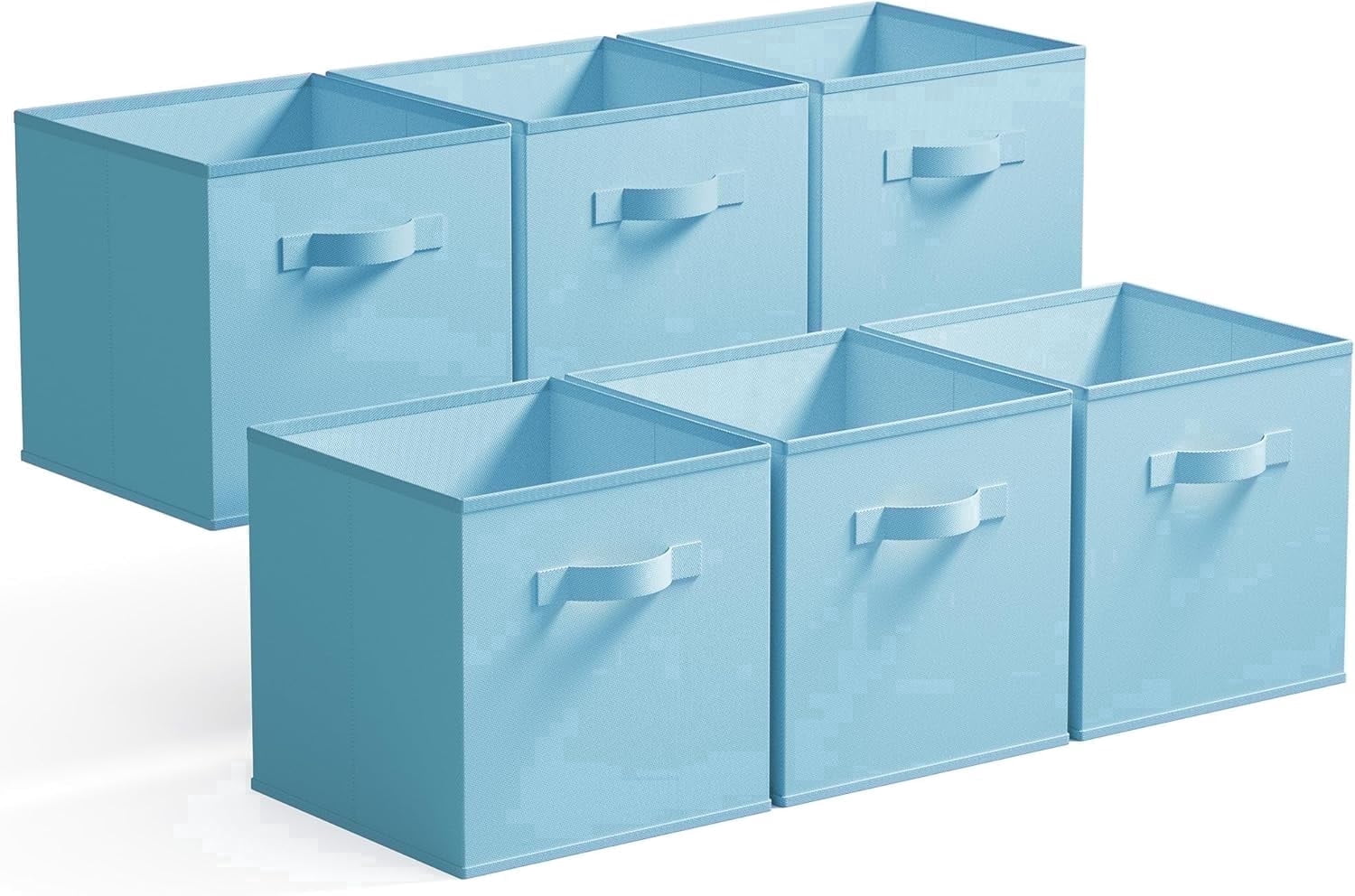 GRANNY SAYS 11 Inch Cube Storage Bins, Fabric Storage Baskets with Handles, Collapsible Cube Organizer for Shelves and Closet, 6-Pack, Blue