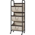 thumbnail image 1 of GRANNY SAYS 3-Tier Laundry Basket with Wheels, 120L Rolling Laundry Hamper Sorter, Metal Frame Laundry Organizer, 3 Bin Removable Bags, Light Khaki, 1 of 9