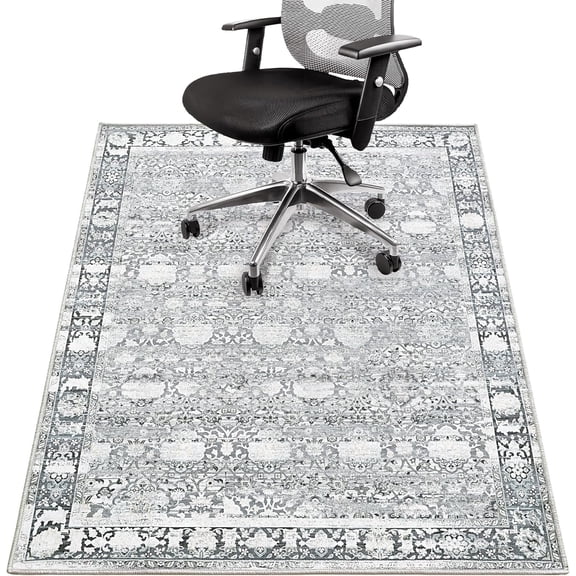 GRANNY SAYS Desk Chair Mat for Hardwood Floor, Computer Chair Mat, Anti-Slip TP-Rubber Backing, Washable Office Floor Mat, 36x48, Gray