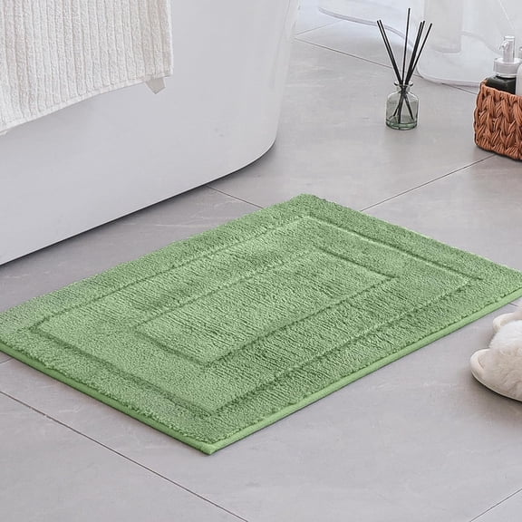 GRANNY SAYS Bath Mat, Microfiber Non Slip Bathroom Rug, Water Absorbent Bath Rugs, 16" x 24", Sage Green