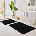 thumbnail image 1 of GRANNY SAYS Bathroom Rugs Sets, Soft Absorbent Bath Mats, Non Slip Washable Bath Rugs, 2-Set, Black, 1 of 10
