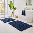 thumbnail image 1 of GRANNY SAYS Bathroom Rugs Sets, Soft Absorbent Bath Mats, Non Slip Washable Bath Rugs, 2-Set, Blue, 1 of 10