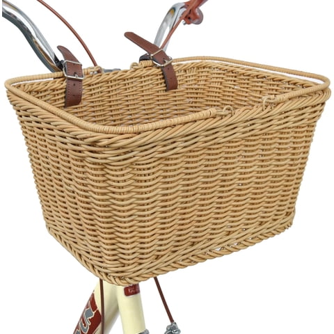 GRANNY SAYS Bike Basket, Wicker Basket for Bike, Hand-Woven Bicycle Basket, Detachable Wicker Front Handlebar Bike Basket