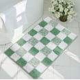 thumbnail image 1 of GRANNY SAYS Checkered Bathroom Rug, Absorbent Microfiber Ultra Soft Bath Mat Washable, Non-Slip Bath Rugs, 24" x 16", Green, 1 of 9