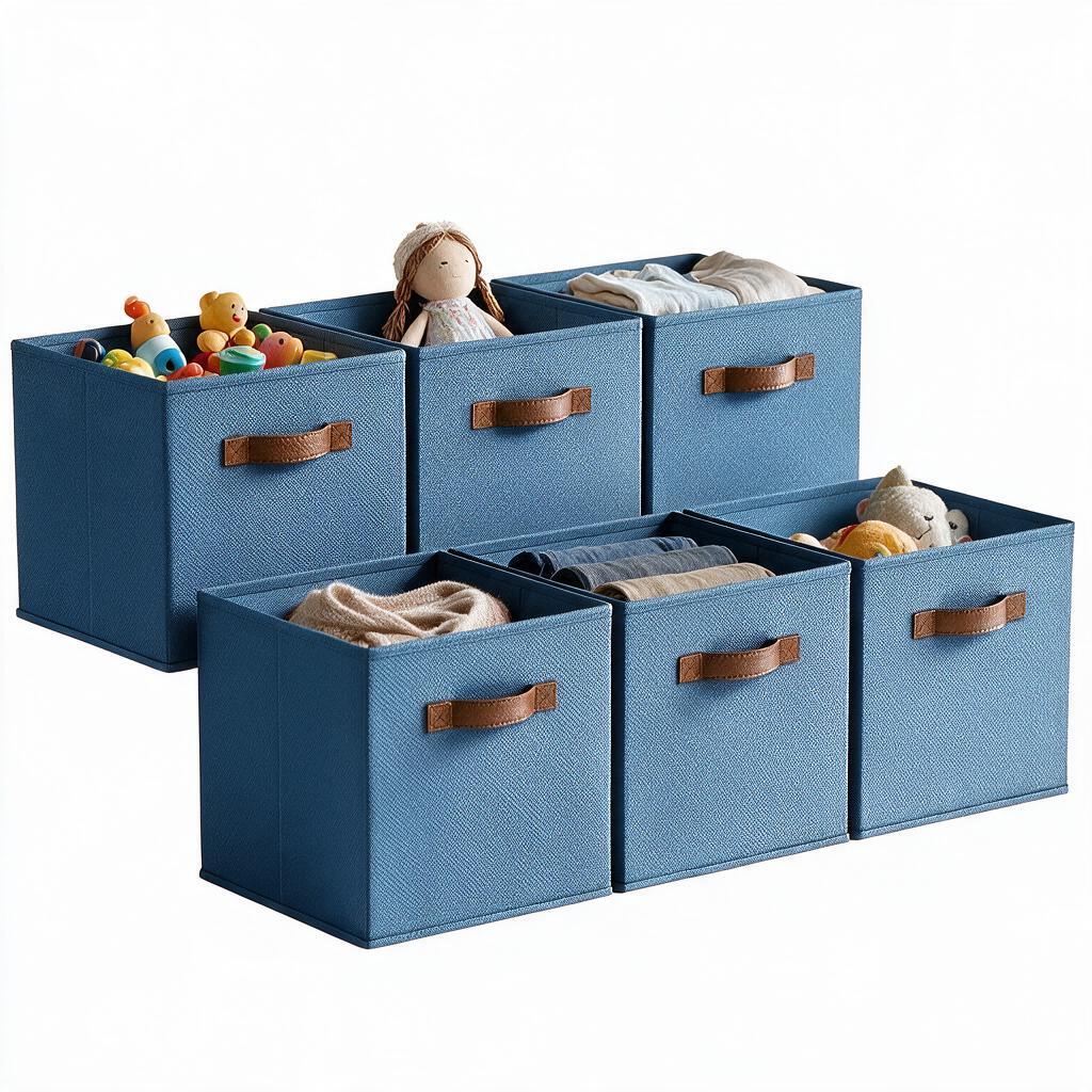 GRANNY SAYS Cube Storage Bins 11 Inch Foldable Fabric Storage Baskets For Organizing Dual Handle Organizer Bins 6 Pack Dusty Blue: What Stands Out on Walmart