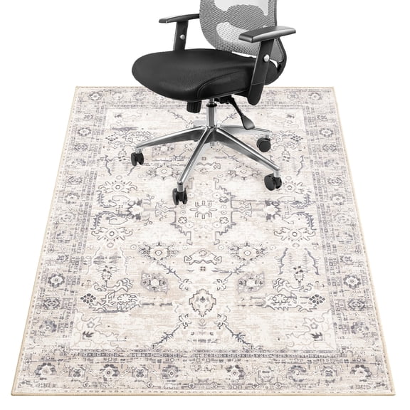 GRANNY SAYS Desk Chair Mat for Hardwood Floor, Computer Chair Mat, Anti-Slip TP-Rubber Backing, Washable Office Floor Mat, 36x48, Beige