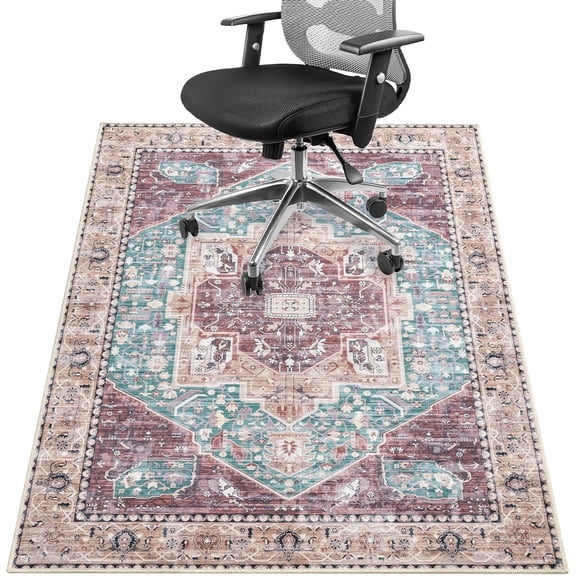 GRANNY SAYS Desk Chair Mat for Hardwood Floor, Computer Chair Mat, Anti-Slip TP-Rubber Backing, Washable Office Floor Mat, 36x48, Red