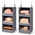 thumbnail image 1 of GRANNY SAYS Hanging Closet Organizer, 3-Shelf Foldable Storage with Metal Hooks for Dorm, RV, Bedroom, 2-Pack, Gray, 1 of 9