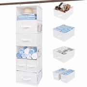 GRANNY SAYS Hanging Closet Organizer and Storage with Drawers, 6-Shelf Foldable Hanging Storage Shelves, White