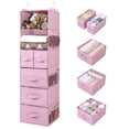 thumbnail image 1 of GRANNY SAYS Hanging Closet Organizers and Storage, 6 Shelves Closet Hanging Organizer with 6 Side Pockets, 5 Drawer Storage Organizer, Portable Hanging Shelves for Baby Closet, Pink Shelf, 1 of 5