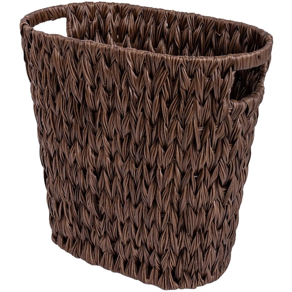 GRANNY SAYS Wicker Trash Can, Waterproof Bathroom Waste Basket, Handwoven Decorative Garbage Can, 19 Liters,/5 Gallons, Brown