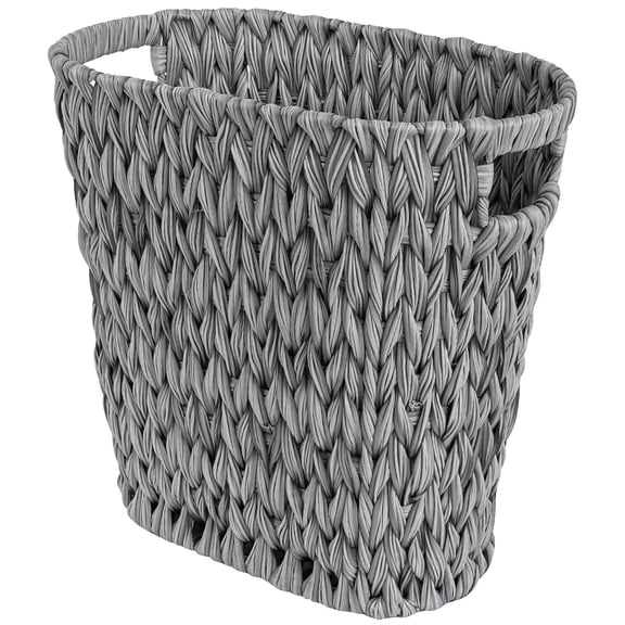 GRANNY SAYS Wicker Trash Can, Waterproof Bathroom Waste Basket, Handwoven Decorative Garbage Can, 19 Liters,/5 Gallons, Gray