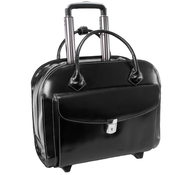 GRANVILLE | 15” Leather Wheeled Laptop Briefcase