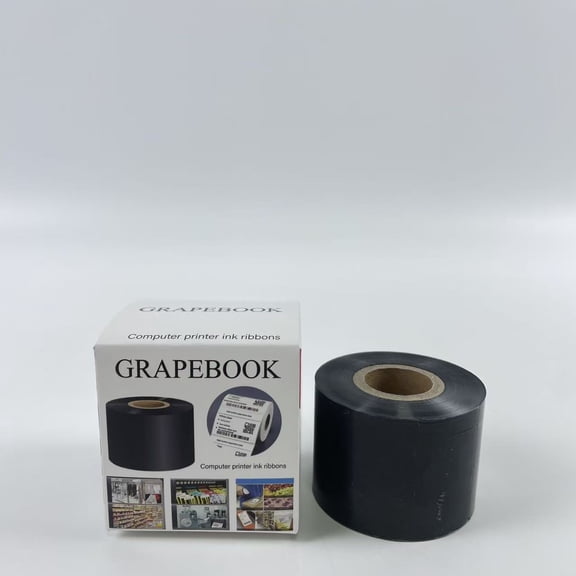 GRAPEBOOK Computer printer ink ribbons,Black Standard Wax Thermal Transfer Ribbon Compatible with Zebra,TEC, INTERMEC,Citizen,TSC,GODEX,ARGOX Printers