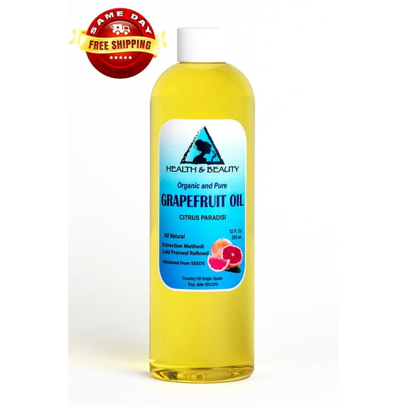 GRAPEFRUIT SEED OIL ORGANIC REFINED COLD PRESSED PREMIUM FRESH 100% PURE 12 OZ