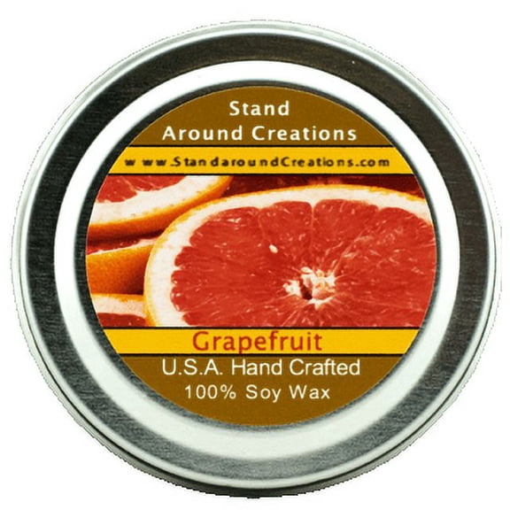 GRAPEFRUIT TIN 2-OZ. ALL NATURAL SOY CANDLE