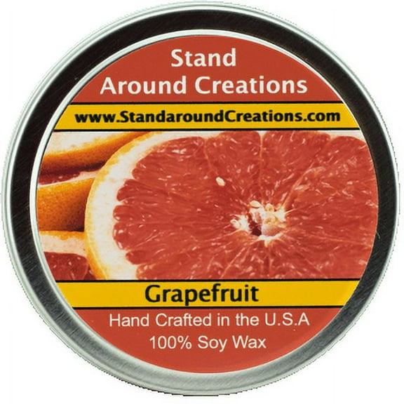GRAPEFRUIT TIN 6-OZ. ALL NATURAL SOY CANDLE