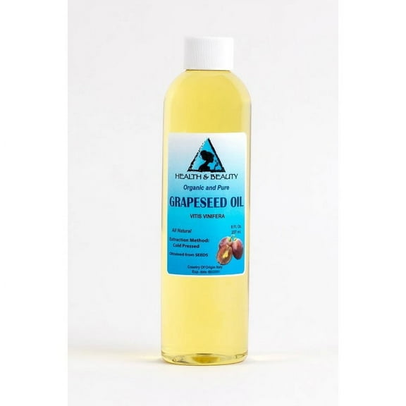 GRAPESEED OIL ORGANIC CARRIER COLD PRESSED PURE by H&B OILS CENTER 8 OZ