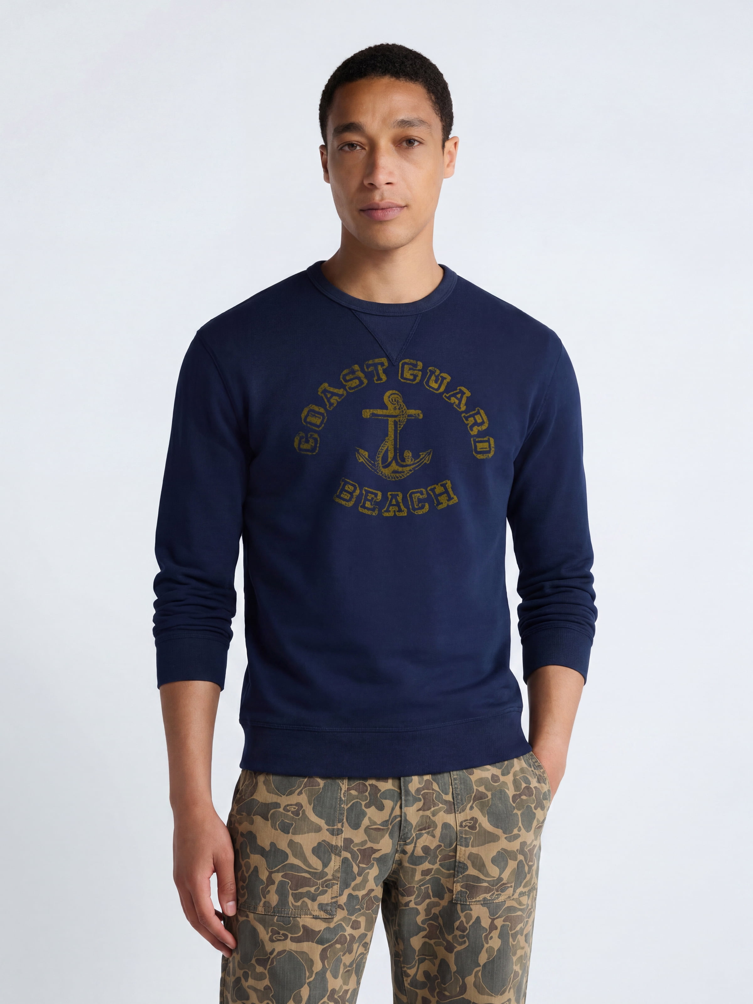 Free Assembly Men's Graphic Cotton Sweatshirt with Long Sleeves, Sizes S-3XL