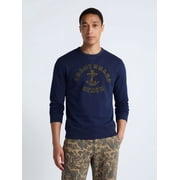 Men's Graphic Cotton Sweatshirt with Long Sleeves, Sizes S-3XL