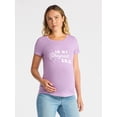 thumbnail image 1 of Time and Tru Women’s Maternity Graphic Tee with Short Sleeves, Sizes S-XXL, 1 of 5
