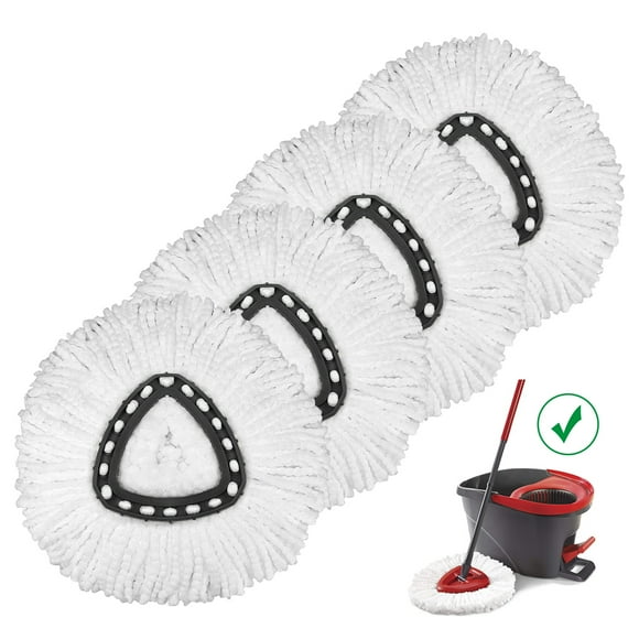 GRAREND Spin Mop Heads Replacements, 4 Pcs Microfiber Mop Replace Head Refill Compatible with OCedar