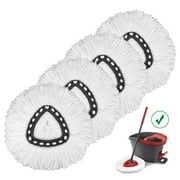 GRAREND Spin Mop Heads Replacements, 4 Pcs Microfiber Mop Replace Head Refill Compatible with OCedar