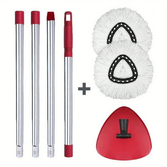 GRARENG Spin Mop Replacement Head+ Handle+ Base Compatible with OCedar EasyWring Spin Mop Accessory